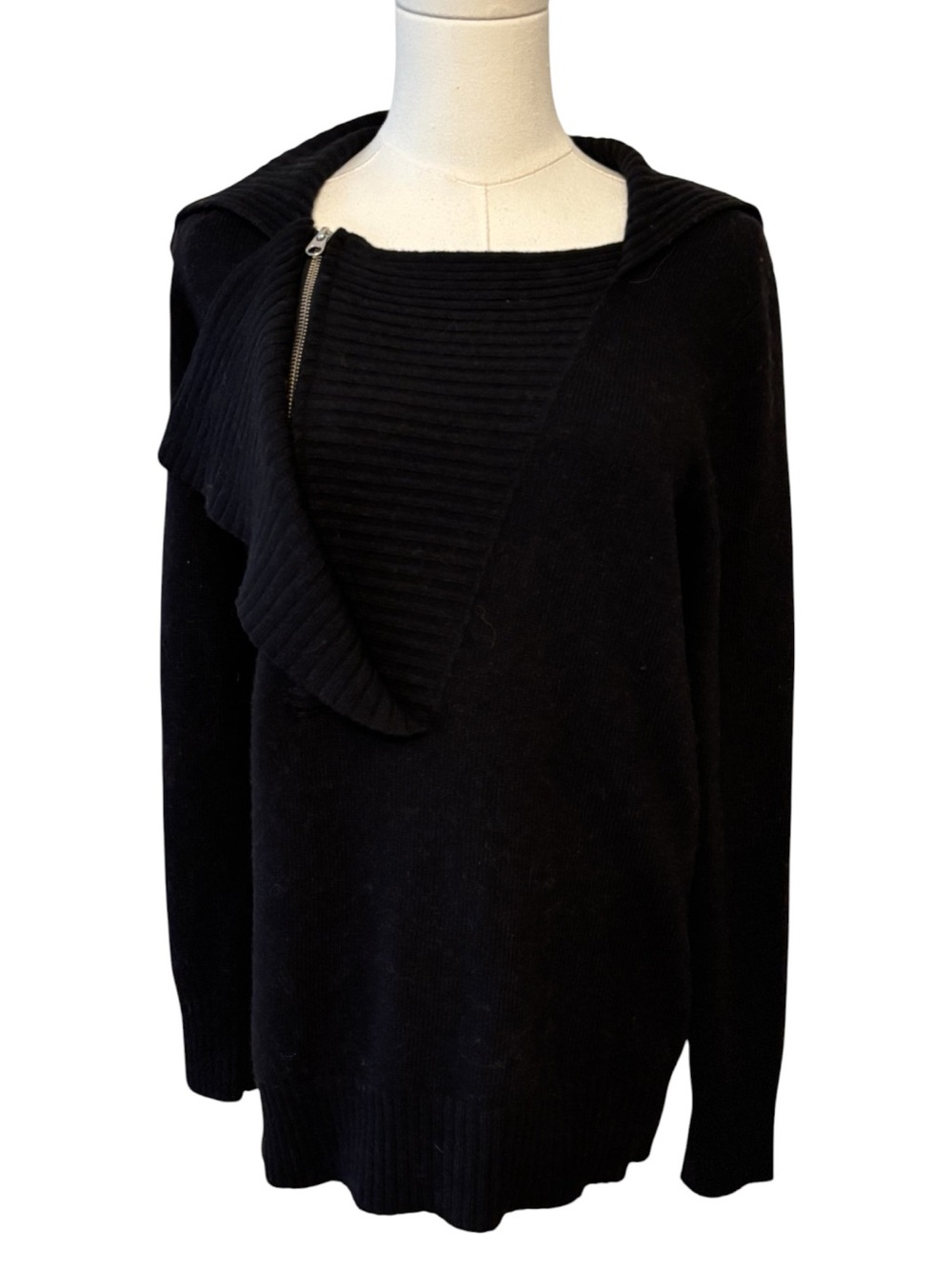 J. Crew Black 1/4 Zip Wool Blend Sweater Size Medium